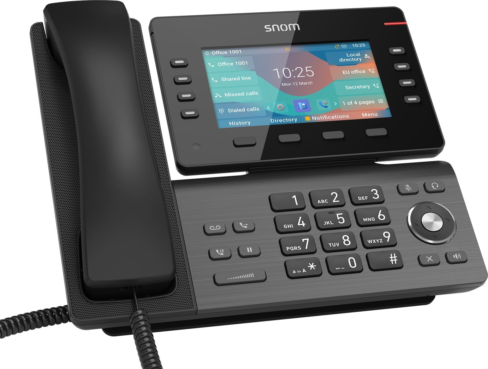 SNOM D862, Large tilting 5 inch IPS colour display, High speed USB 2.0 connection, 8 programmable function keys, Optimised noise reduction HD audio SNOM D862, Large tilting 5 inch IPS colour display, High speed USB 2.0 connection, 8 programmable function keys, Optimised noise reduction HD audio